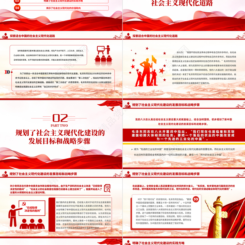 中共八大现代化建设的初步探索PPT红色大气党史微党课