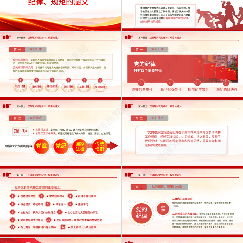 党员干部要讲规矩有纪律PPT党政风优质党支部专题廉政教育专题党课课件模板