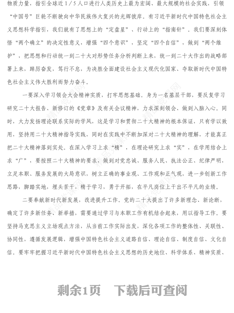 党的二十大报告学习心得体会