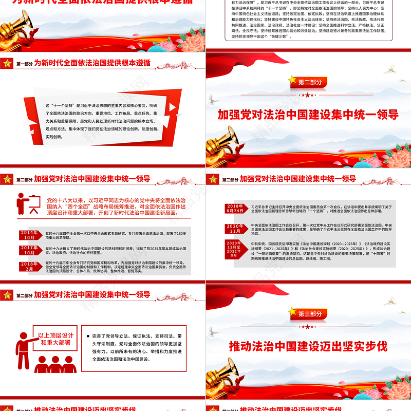 以习近平法治思想为指导推动全面依法治国PPT简约党建风深入学习《习近平谈治国理政》第四卷专题党课党建课件