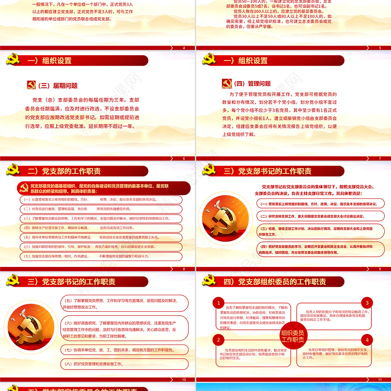 简洁党建风新时期基层党建工作报告指南PPT