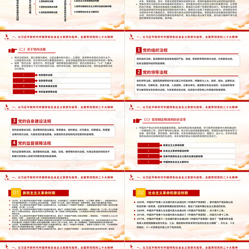 深刻认识把握党章的重要性PPT红色精美认真学习党章微党课