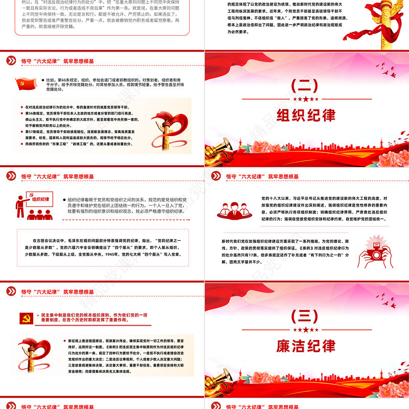 2024恪守六大纪律筑牢思想根基PPT党政风扎实开展党纪学习教育课件