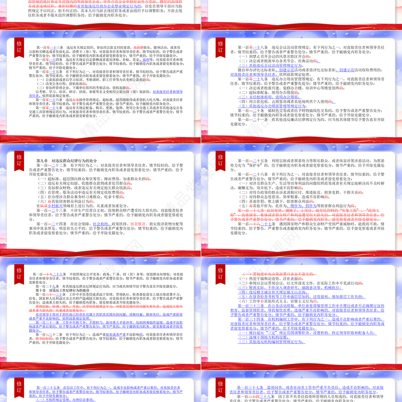 （2023年新旧对照版）解读中国共产党纪律处分条例PPT红色大气加强党的纪律建设微党课课件