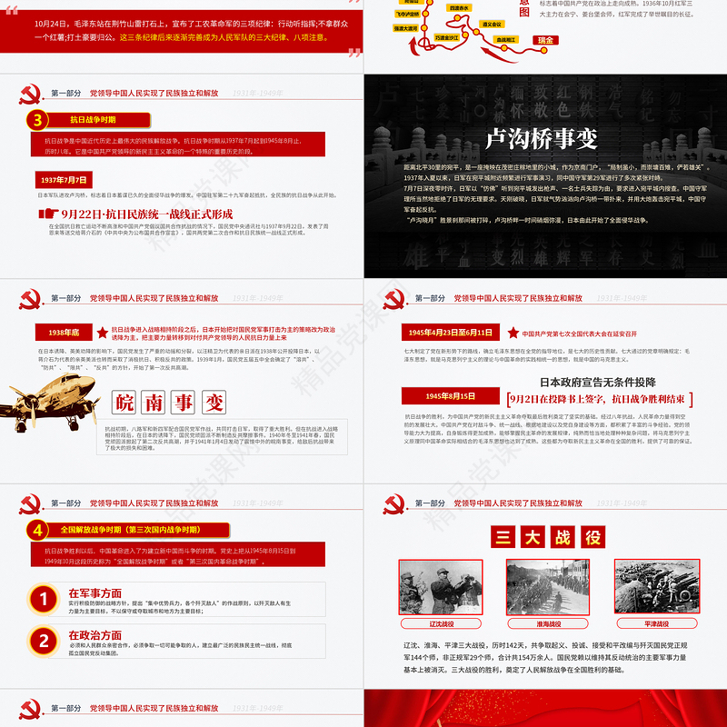 2021恢弘的史诗简约大气风党课中国共产党简史授课辅导PPT