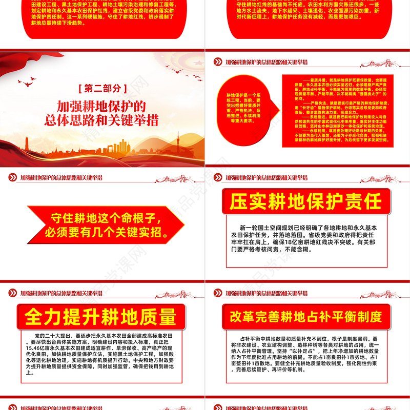 综合改造利用盐碱地PPT红色简洁切实加强耕地保护抓好盐碱地综合改造利用课件模板