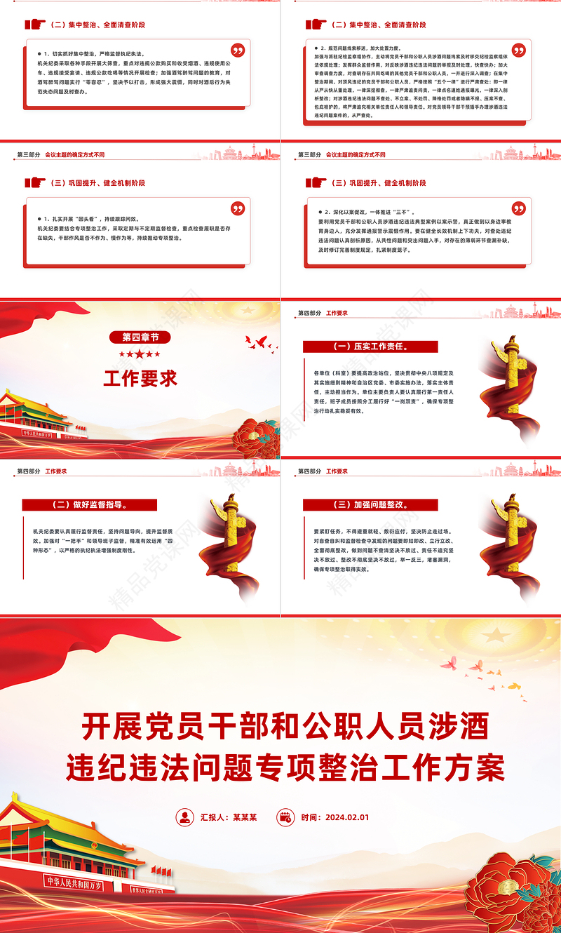 2024年开展党员干部和公职人员涉酒违纪违法问题专项整治工作方案主题PPT课件下载