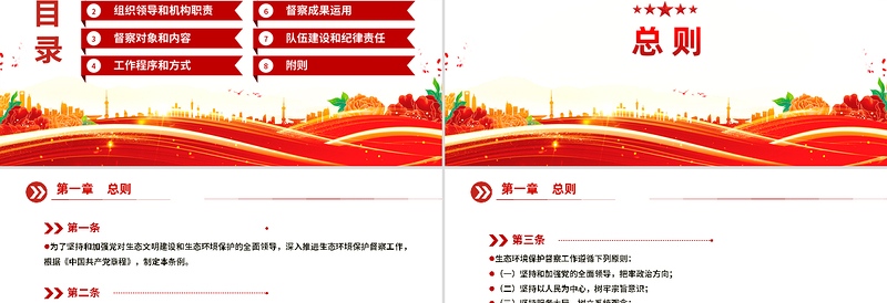 大气精美《生态环境保护督察工作条例》PPT课件