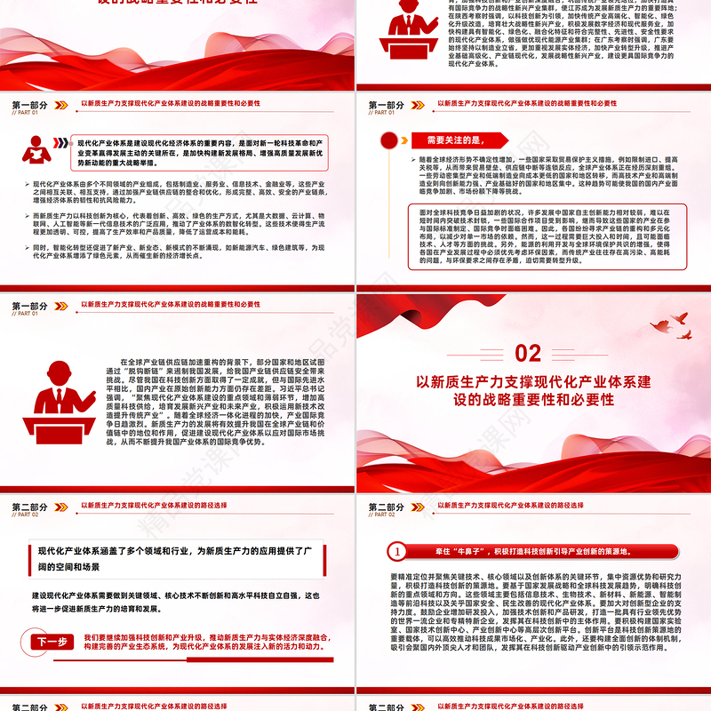 为现代化产业体系建设提供强大支撑PPT大气简洁党员干部学习教育党课