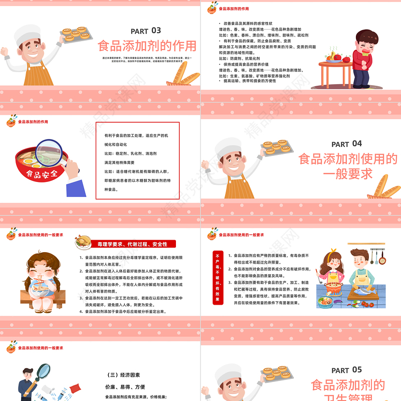 2023食品添加剂PPT精美卡通食品生物化学课程课件下载