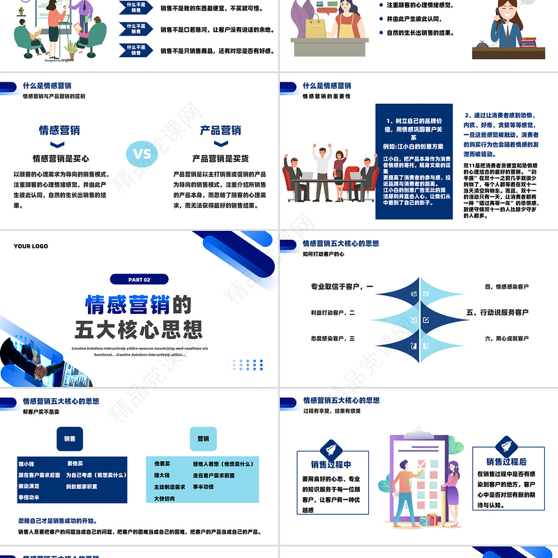 员工培训PPT渐变商务风如何做好情感营销模板