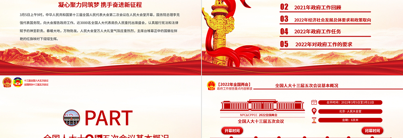 奋进新征程建功新时代PPT党政风优质深入学习贯彻全国两会精神党课课件