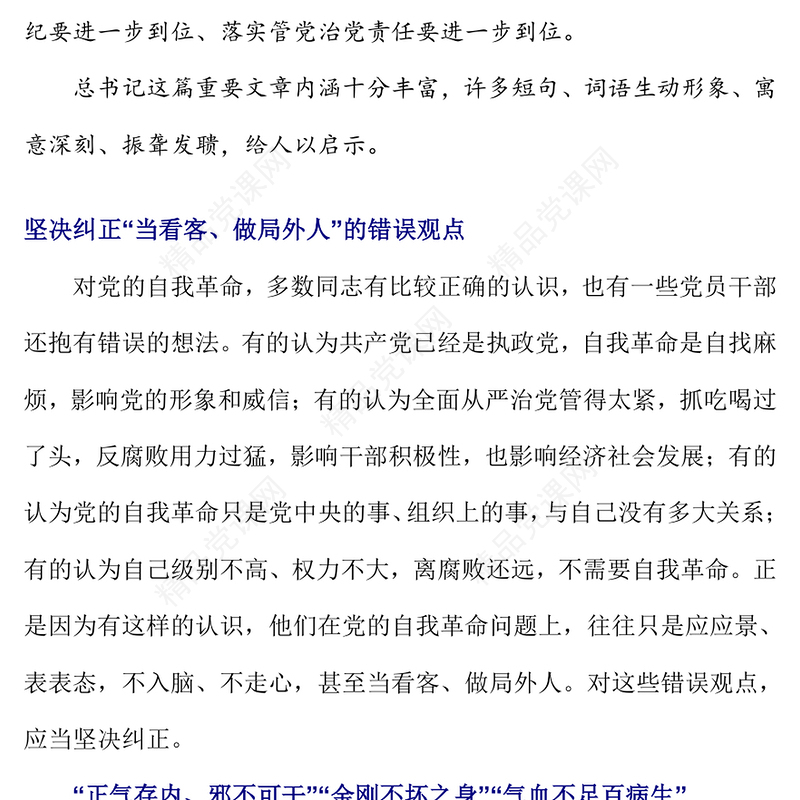 红色精美推进党的自我革命PPT总书记重要文章学习课件(讲稿)