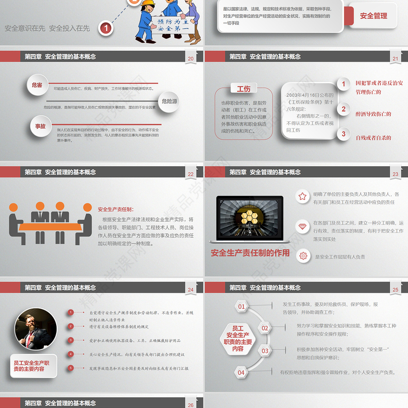 年红色立体风安全生产培训课件通用课件PPT模板