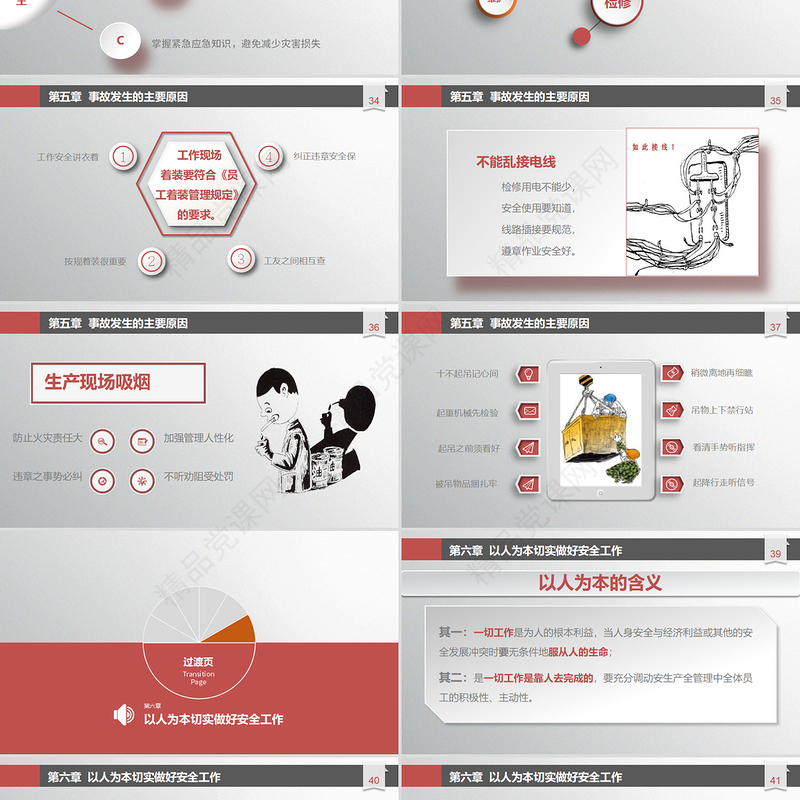 年红色立体风安全生产培训课件通用课件PPT模板
