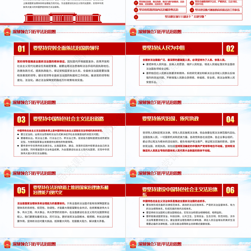 蓝色优质国家宪法日大力弘扬宪法精神依法治国专题党课PPT