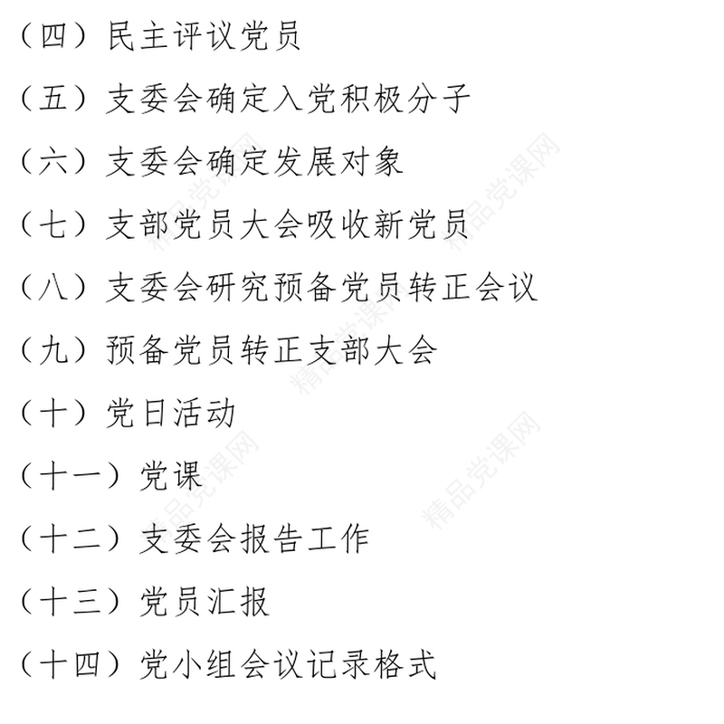 党支部各类会议记录格式