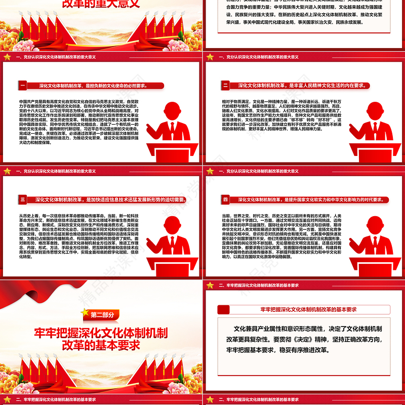 精美简洁深化文化体制机制改革PPT党课课件