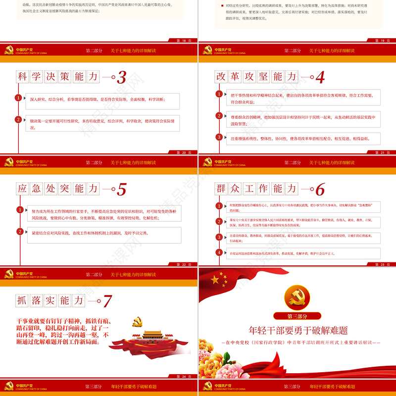 党政风简约中青年干部培训班讲话年轻干部要想干事能干事干成事党课PPT