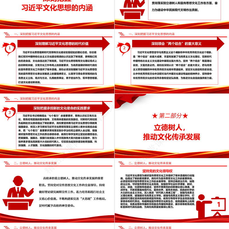 高等教育在新时代应展现的使命担当ppt大气华美习近平文化思想高校党建课件