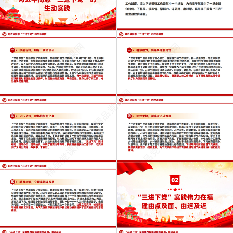 大气精美三进下党的生动实践和重要启示PPT党课课件