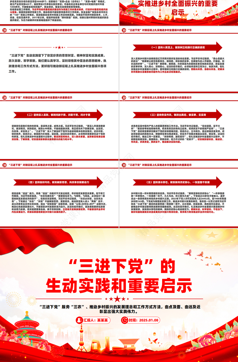 大气精美三进下党的生动实践和重要启示PPT党课课件