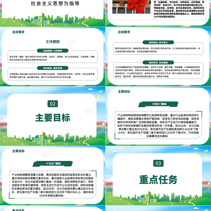 2030年前碳达峰行动方案PPT推动能源消费革命引领经济社会发展绿色低碳环保党课课件