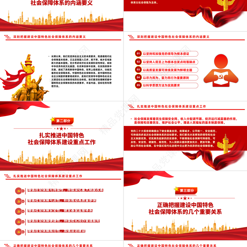 深入推进中国特色社会保障体系建设PPT党政风学习习近平社会主义思想课件模板