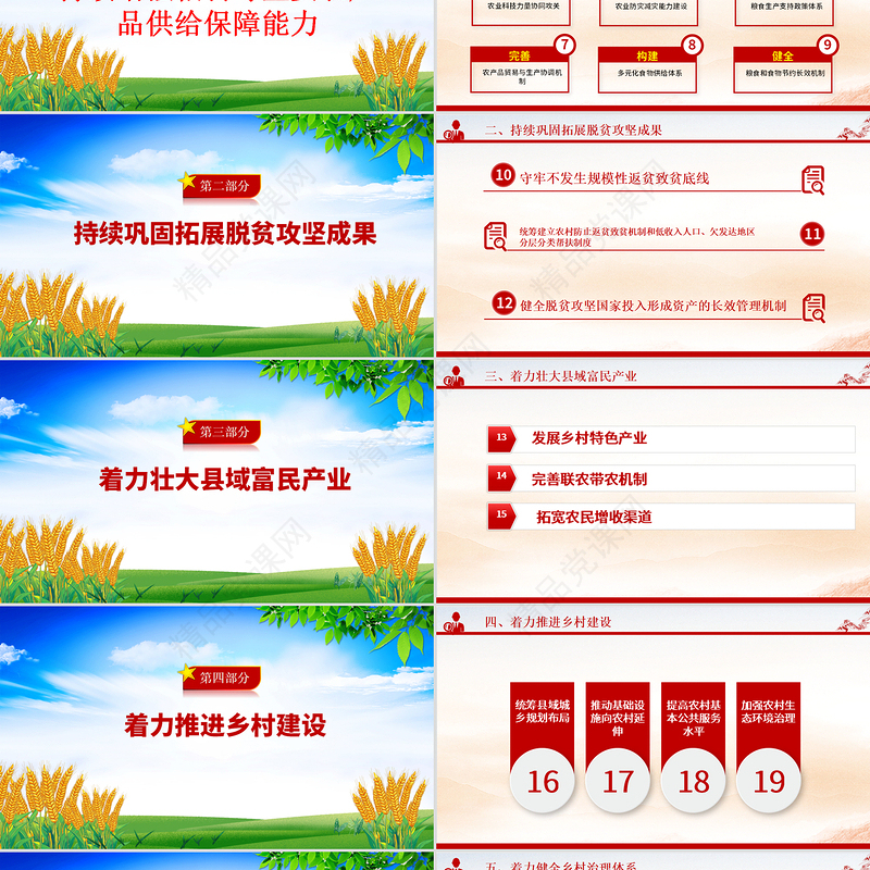 2025中央一号文件要点速览PPT绿色精美三农工作这么干党课课件