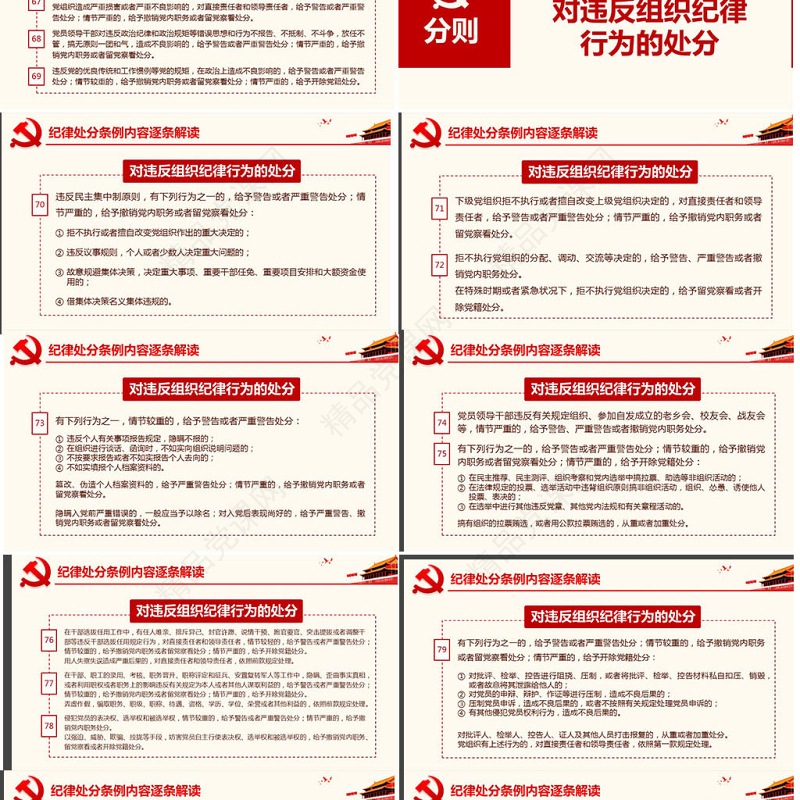 原创学习解读中国共产党纪律处分条例党课PPT-版权可商用