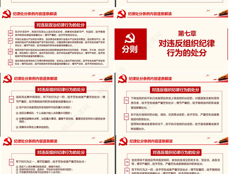 原创学习解读中国共产党纪律处分条例党课PPT-版权可商用