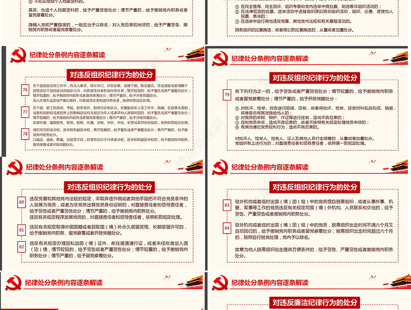 原创学习解读中国共产党纪律处分条例党课PPT-版权可商用