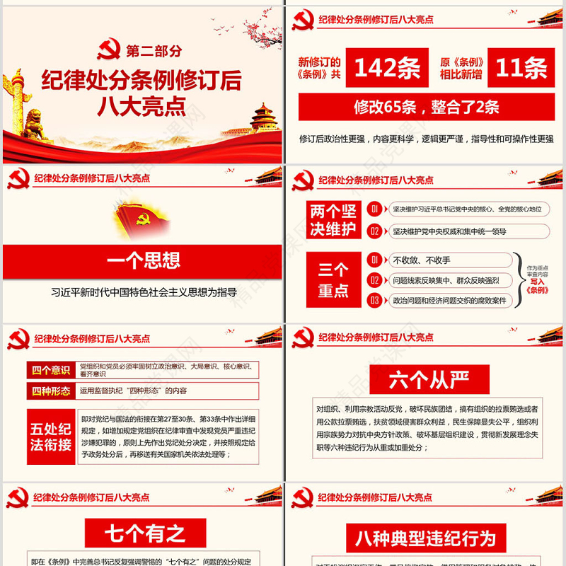 原创学习解读中国共产党纪律处分条例党课PPT-版权可商用