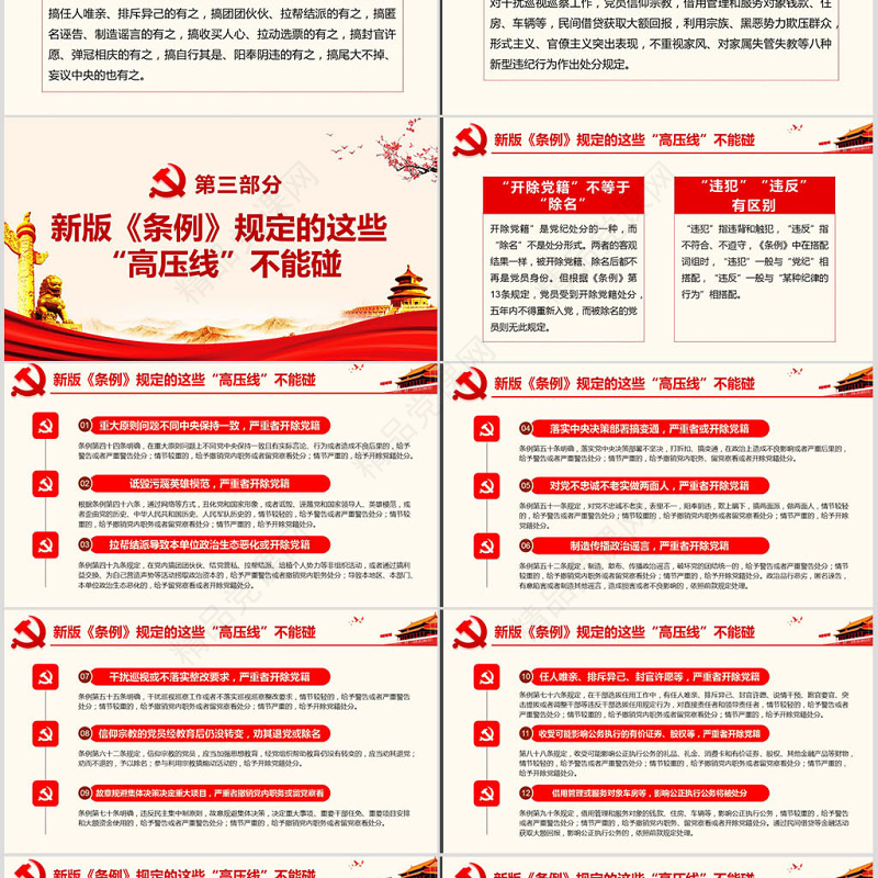 原创学习解读中国共产党纪律处分条例党课PPT-版权可商用