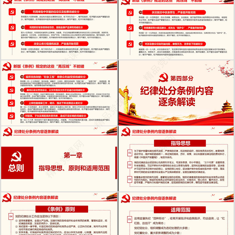 原创学习解读中国共产党纪律处分条例党课PPT-版权可商用