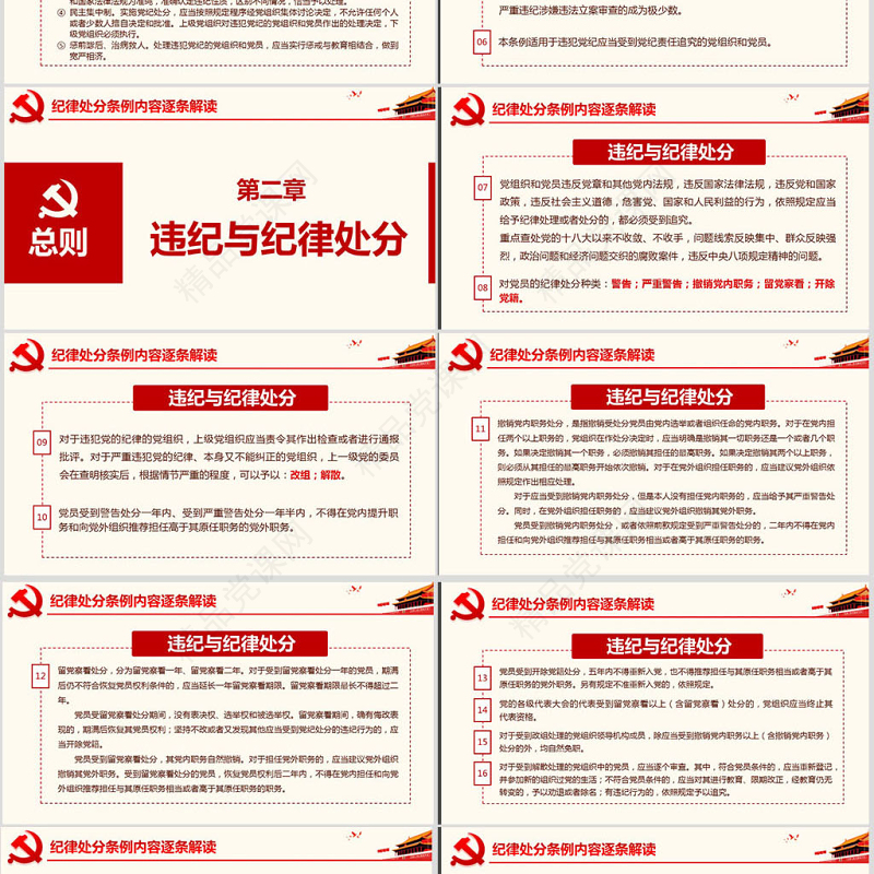 原创学习解读中国共产党纪律处分条例党课PPT-版权可商用