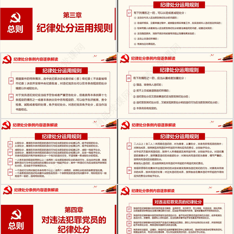 原创学习解读中国共产党纪律处分条例党课PPT-版权可商用