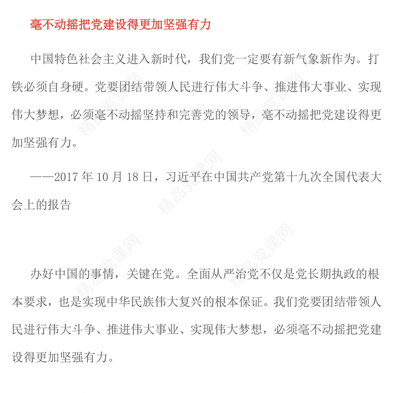 红色大气党的政治建设是党的根本性建设PPT课件(讲稿)