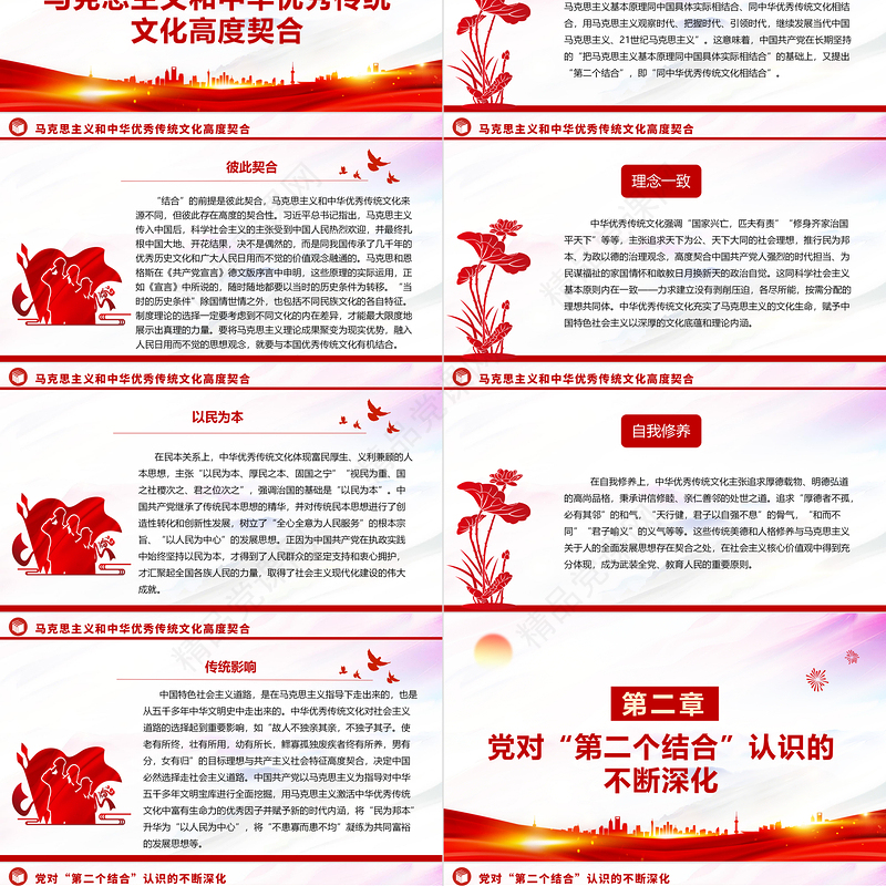 2023“第二个结合”的思想内涵和时代意义ppt大气党政风深入学习贯彻习近平文化思想专题微微党课课件教育课件