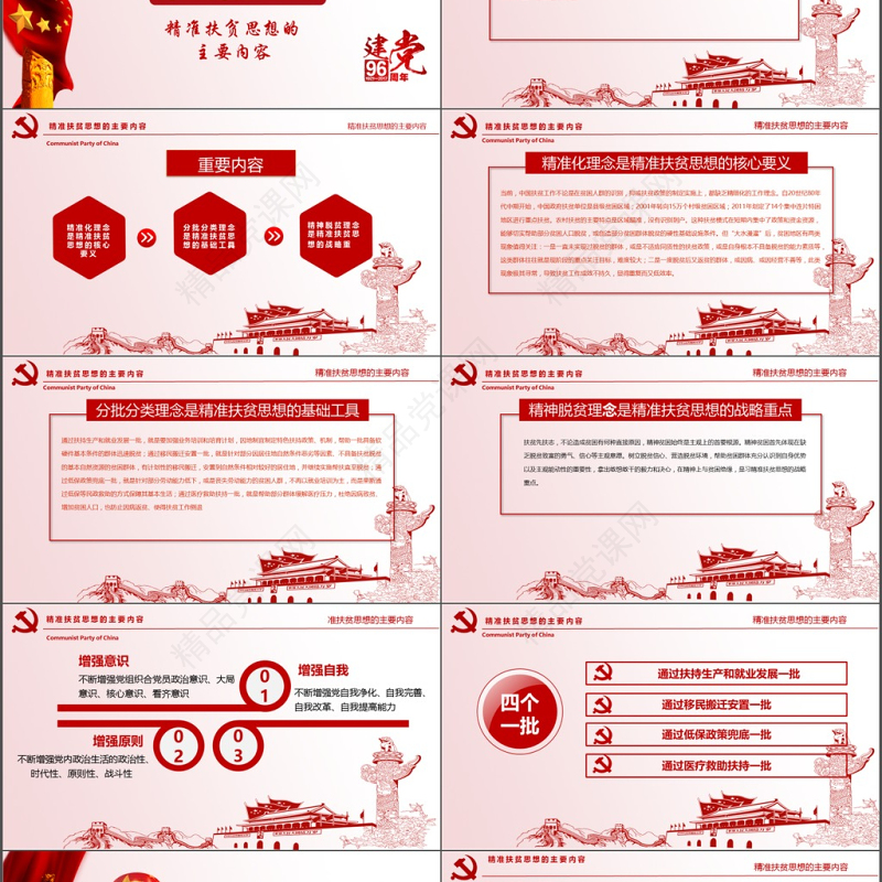 大气详细精准扶贫精准脱贫工作PPT模板