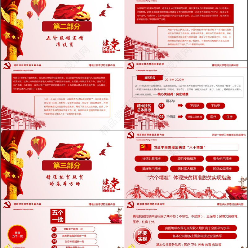 大气详细精准扶贫精准脱贫工作PPT模板