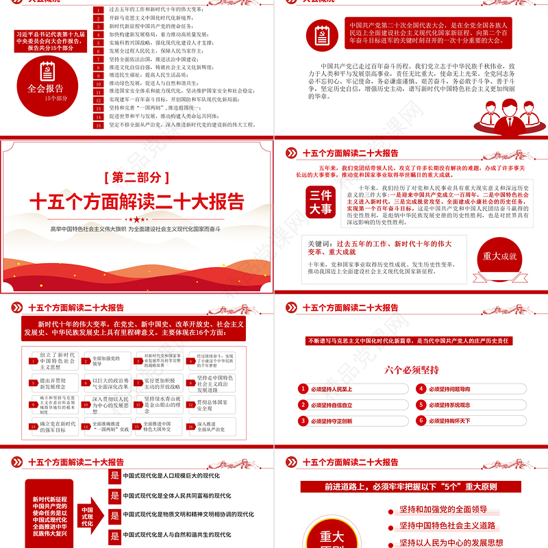 数读二十大报告PPT时尚国潮风党的20大报告学习解读基层党建专题党课课件