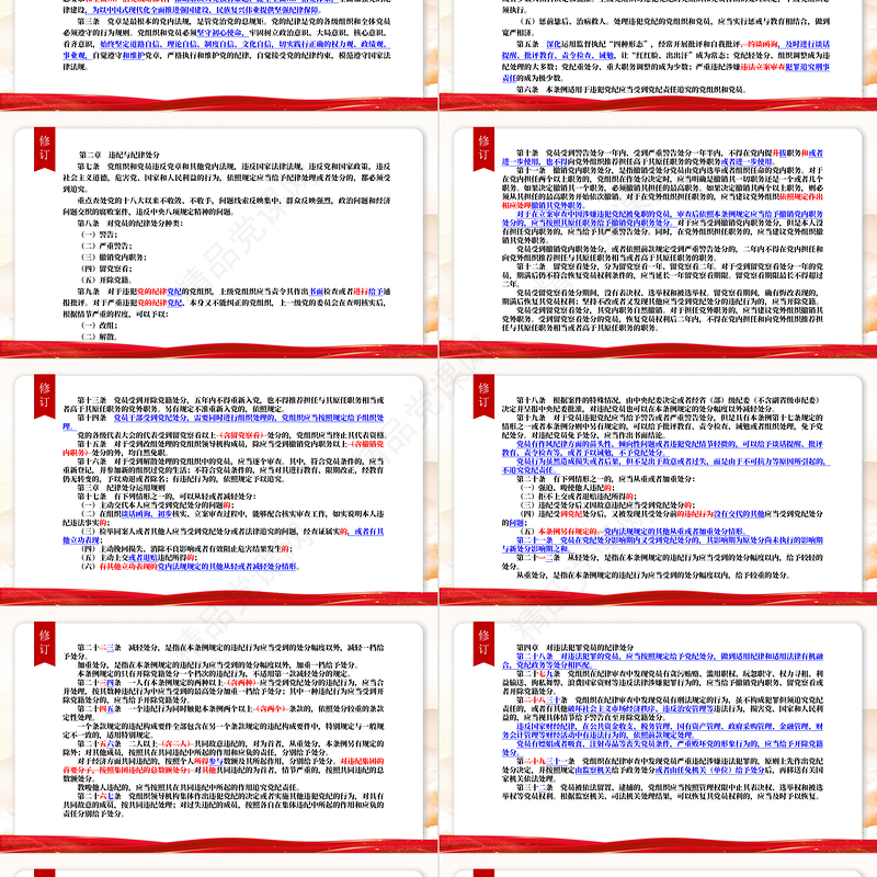 《中国共产党纪律处分条例》新旧对照党课课件PPT简约党政风加强党的纪律建设下载