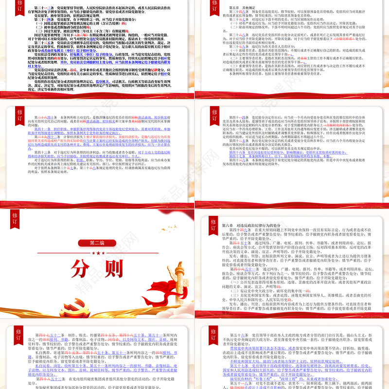 《中国共产党纪律处分条例》新旧对照党课课件PPT简约党政风加强党的纪律建设下载