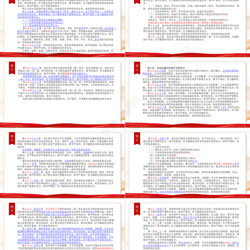 《中国共产党纪律处分条例》新旧对照党课课件PPT简约党政风加强党的纪律建设下载