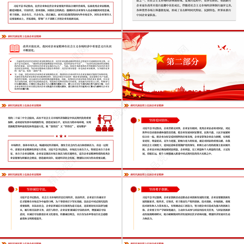 大气简洁新时代新征程上弘扬企业家精神PPT党课