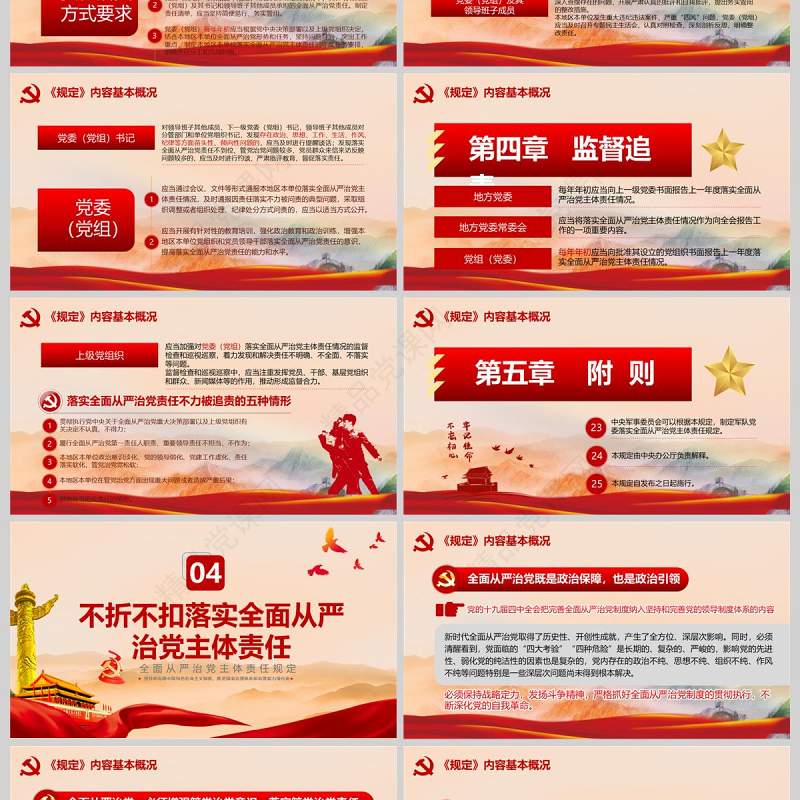  落实全面从严治党主体责任规定PPT模板