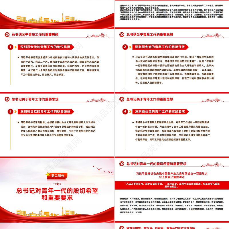 2023挺膺担当主题团课PPT简约风团员和青年主题教育4+1专题理论学习团课下载
