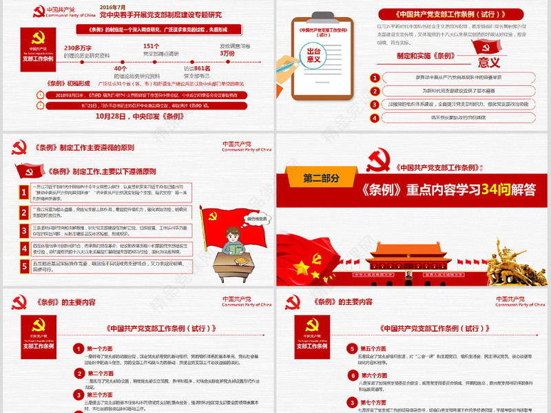 原创2018党支部工作条例党建党政党课党组织-版权可商用