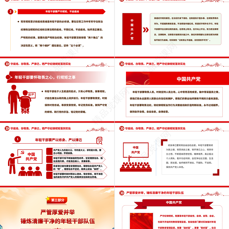 2023青年干部廉政党课PPT党政风简约扣好年轻干部廉洁从政的“第一粒扣子”党员教育党课